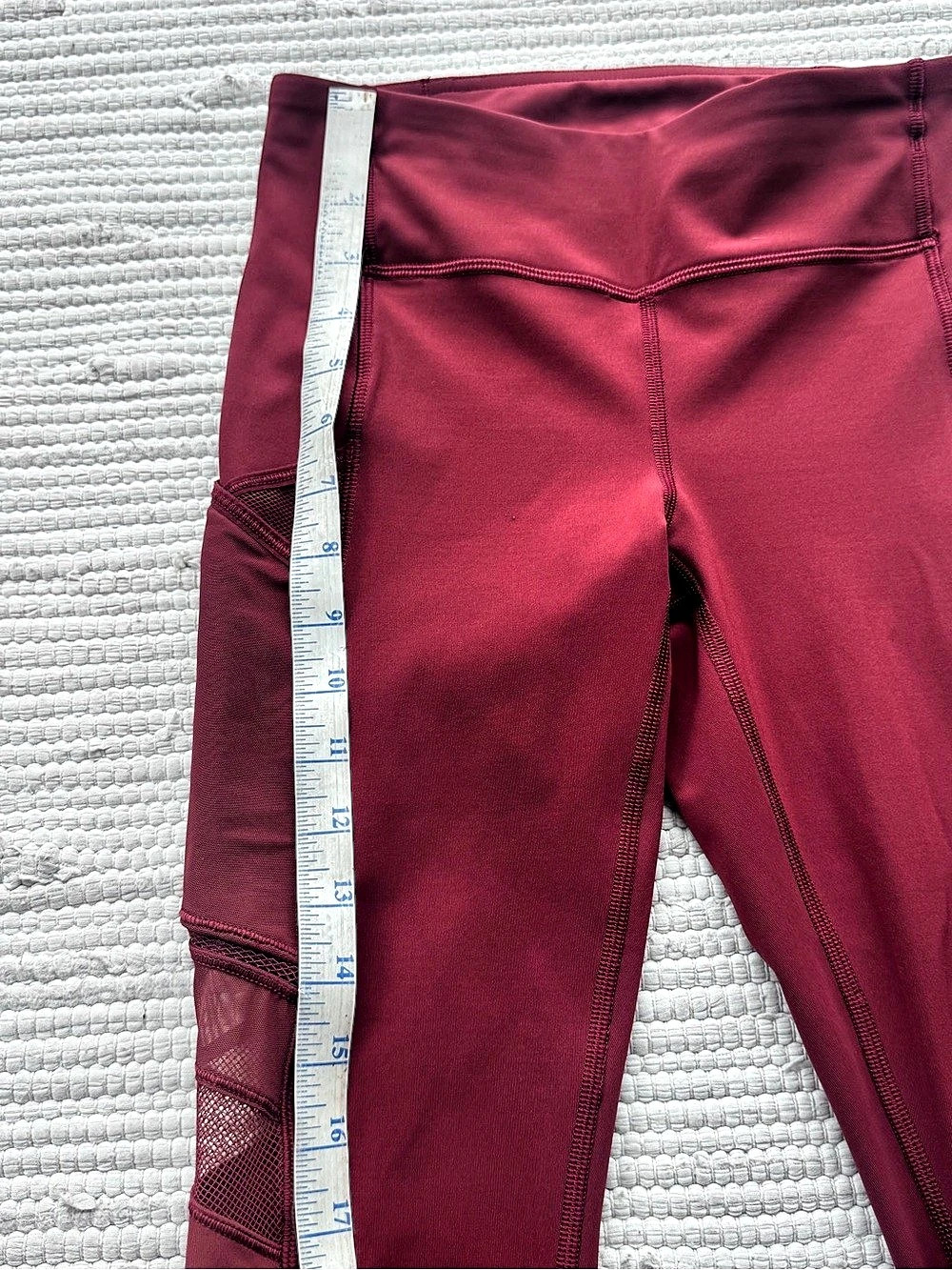 Lululemon Speed Up Tight Mesh 28” Savannah Burgundy Pockets Size 4 - Picture 8 of 14